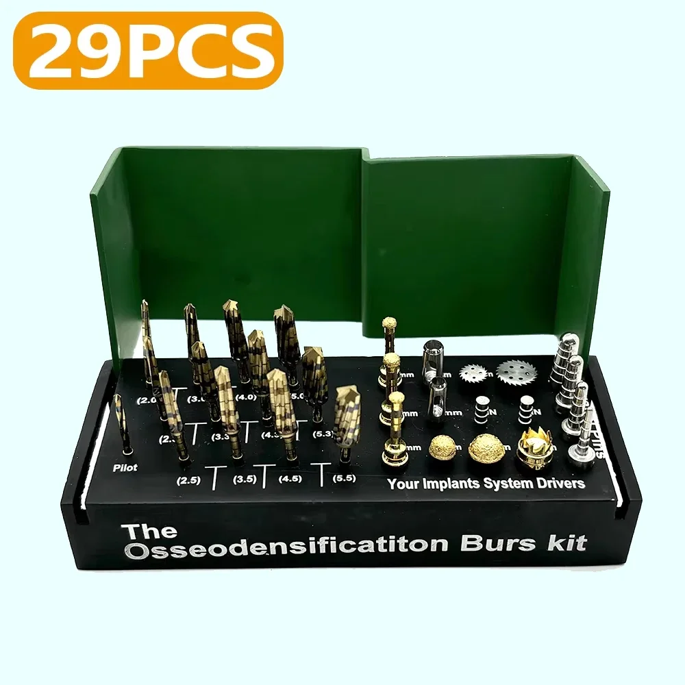 29Pcs/set Dental Osseodensification Burs Kit Implant Drills Bone Saw Disk Membrane Tissue Punch Surgical Implant System Drivers
29Pcs/set Dental Osseodensification Burs Kit Implant Drills Bone Saw Disk Membrane Tissue Punch Surgical Implant System Drivers