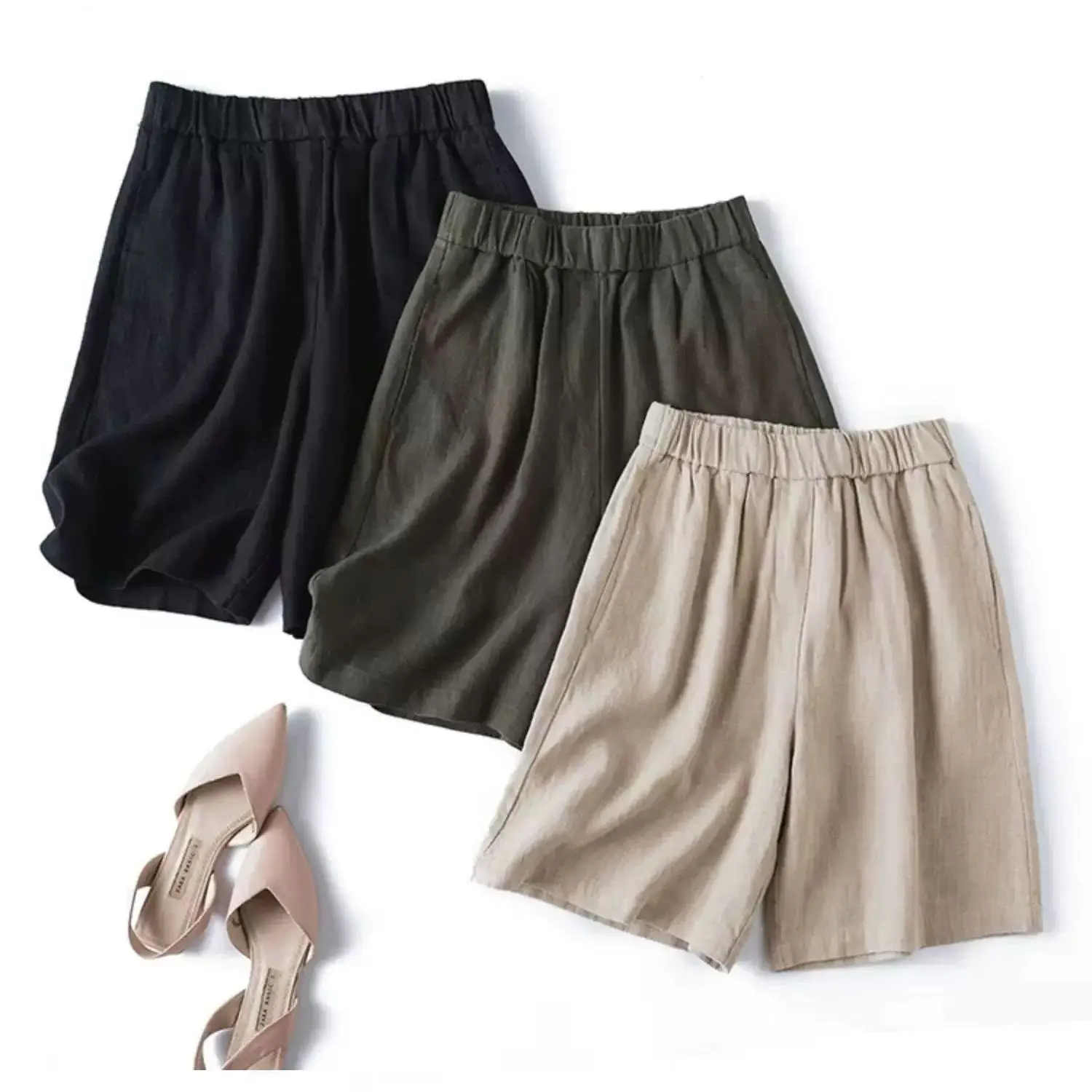Dave&di Summer Breathable Cotton Blend Elastic High Waisted Straight Leg Small Wide Leg Casual Women's Shorts Woman Clothes
Dave&di Summer Breathable Cotton Blend Elastic High Waisted Straight Leg Small Wide Leg Casual Women's Shorts Woman Clothes