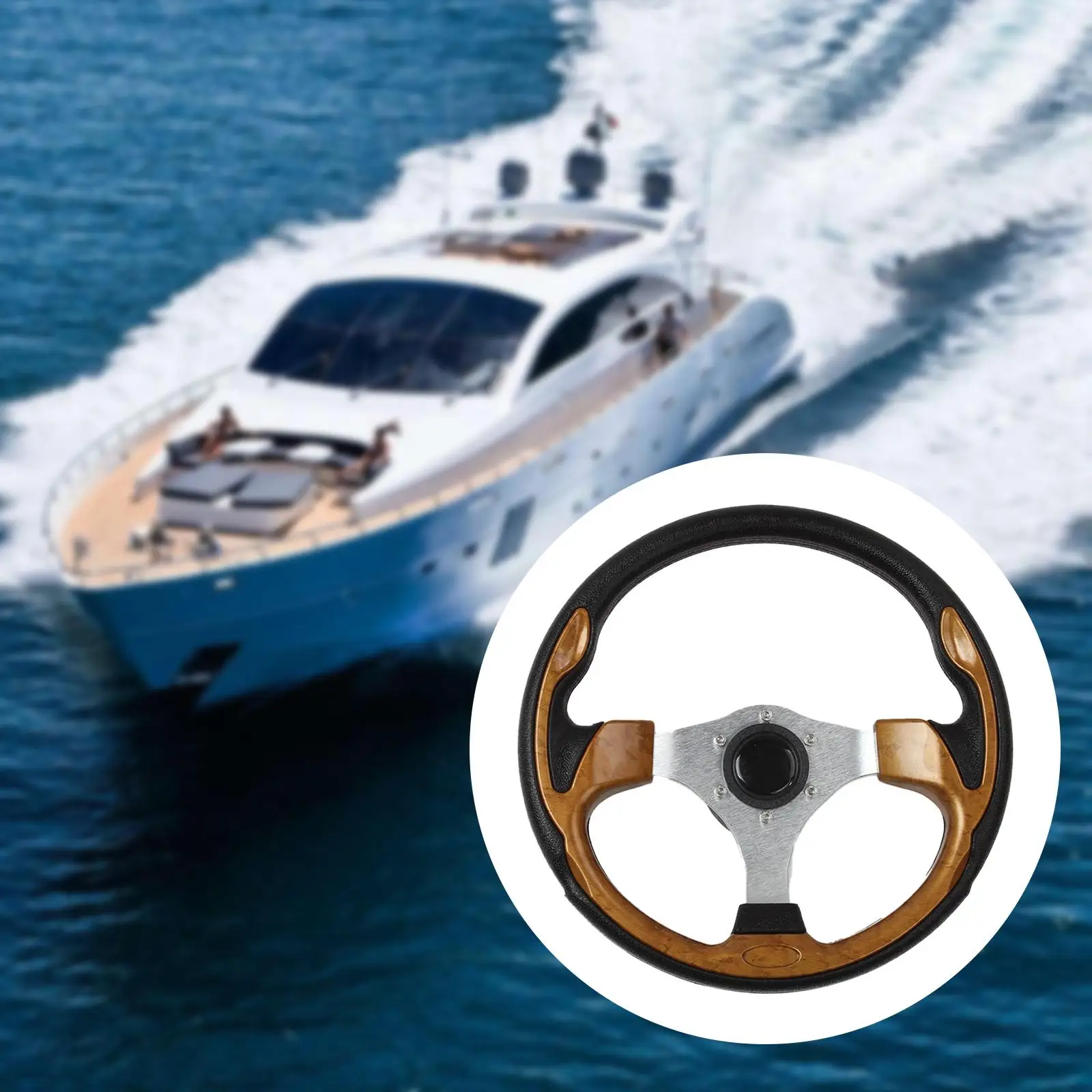 Marine Steering Wheel Aluminum Frame Convenient Assemble 3 Spokes 35cm for
Marine Steering Wheel Aluminum Frame Convenient Assemble 3 Spokes 35cm for