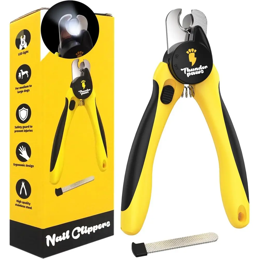 Illuminated Nail Clippers with Guard & Safety Lock for Dogs and Cats (Yellow)
Illuminated Nail Clippers with Guard & Safety Lock for Dogs and Cats (Yellow)