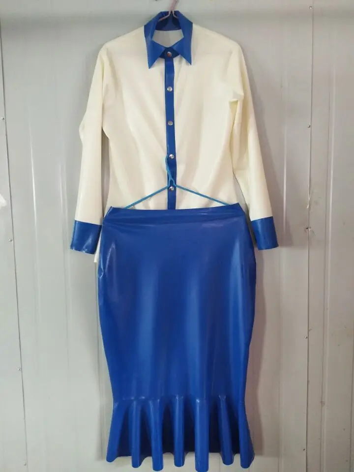Latex Dress Women Sexy Navy Blue and White T-Shirts With Skirts Suit Size XXS-XXL
Latex Dress Women Sexy Navy Blue and White T-Shirts With Skirts Suit Size XXS-XXL