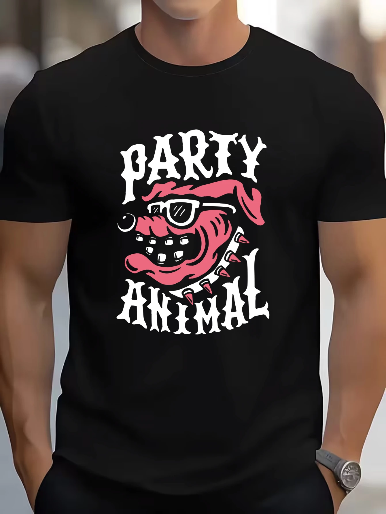 Vintage Party Animal Graphic T-Shirt for Men, Funny Party Short Sleeve Tee, Casual Wild Animal Print Tops
Vintage Party Animal Graphic T-Shirt for Men, Funny Party Short Sleeve Tee, Casual Wild Animal Print Tops