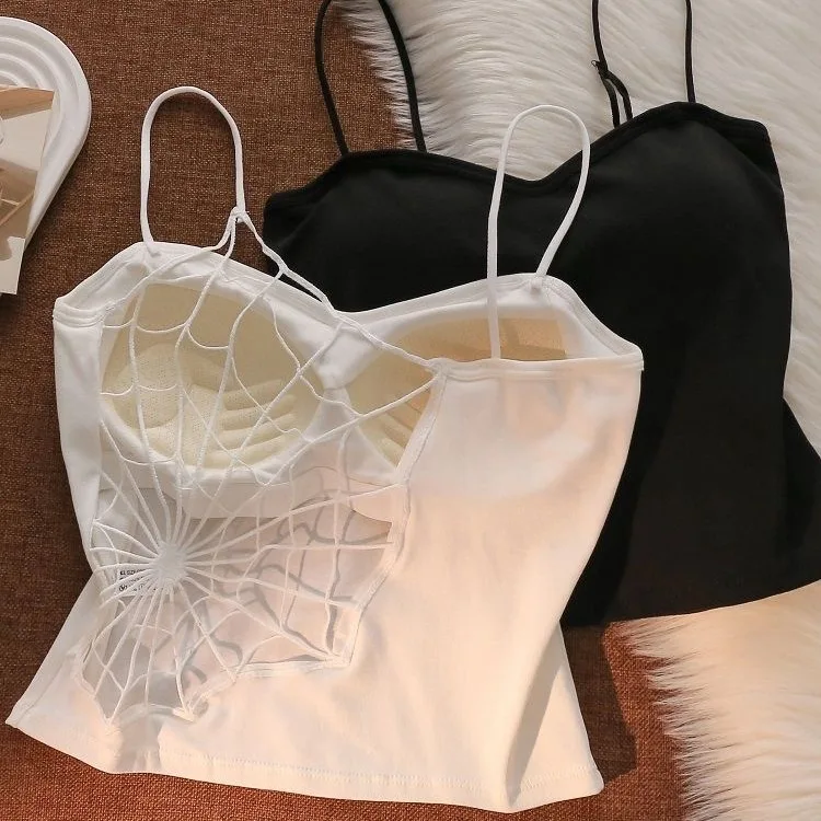 White Strap Vest Women's Summer Inner Wear with Chest Pad Spider Web Beautiful Back Bra Integrated Sweet Spicy Girl Tube Top
White Strap Vest Women's Summer Inner Wear with Chest Pad Spider Web Beautiful Back Bra Integrated Sweet Spicy Girl Tube Top
