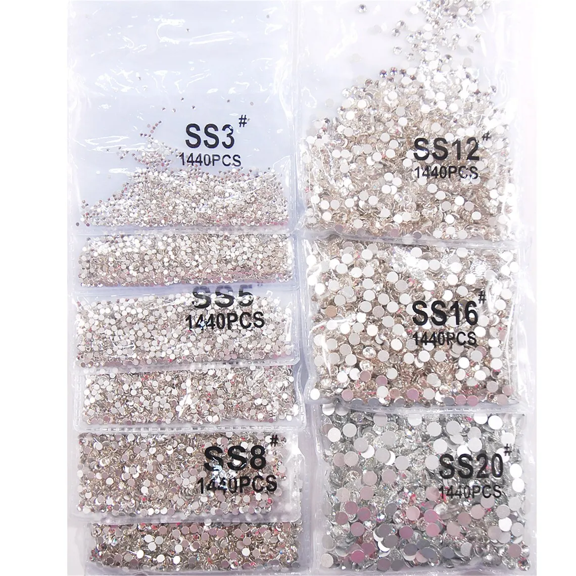 1440PCS DIY Nail Art Rhinestone Material Pack Crystal Glass Nail Decoration Rhinestone Non Hotfix Nails Art Rhinestones
1440PCS DIY Nail Art Rhinestone Material Pack Crystal Glass Nail Decoration Rhinestone Non Hotfix Nails Art Rhinestones