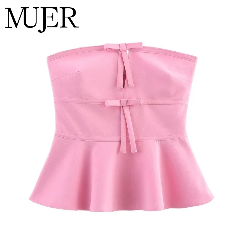 MUJER розовый корсет, укороченный топ, женские топы с открытыми плечами и открытой спиной для женщин, летний топ-бюстье с бантом, женский топ-бюстье на бретельках
MUJER розовый корсет, укороченный топ, женские топы с открытыми плечами и открытой спиной для женщин, летний топ-бюстье с бантом, женский топ-бюстье на бретельках