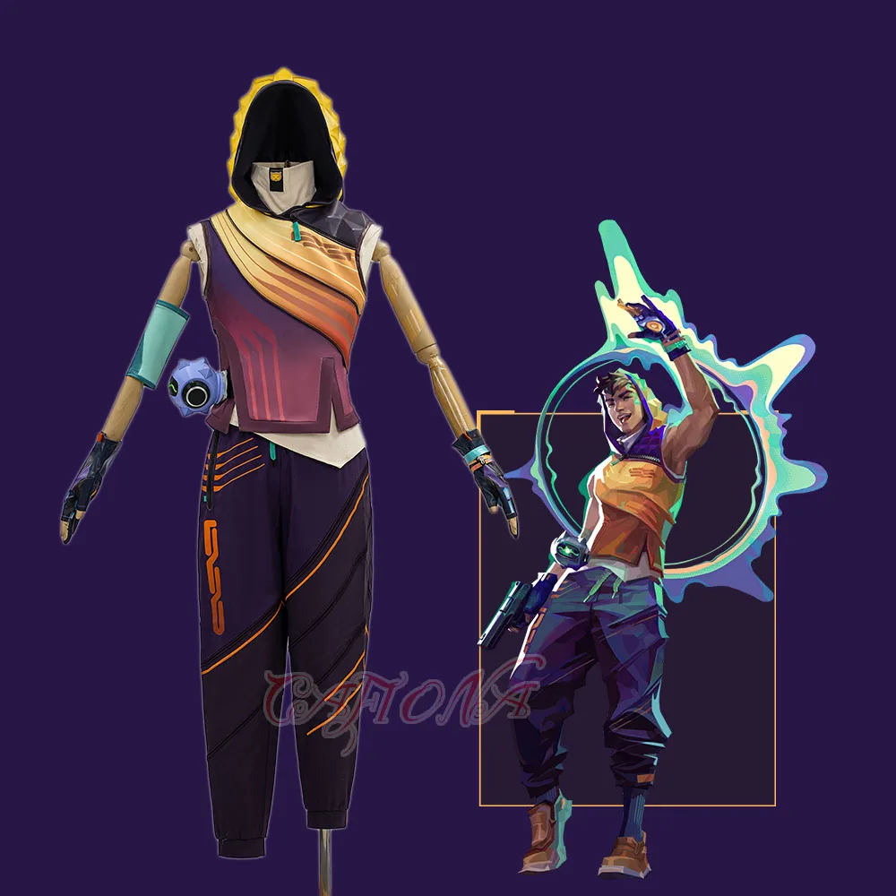 Cafiona Hot Game Valorant Miks Cosplay Costume 2026 Men Halloween Outfits Top Pants Scarf Gloves E-pulse Bracelet Full Set
Cafiona Hot Game Valorant Miks Cosplay Costume 2026 Men Halloween Outfits Top Pants Scarf Gloves E-pulse Bracelet Full Set