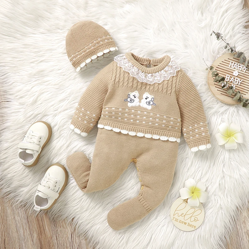 Autumn Baby Romper Knitted Newborn Girl Boy Jumpsuit Long Sleeve Foot Wrap Infant Clothes Hat 0-9M Cute Bear Solid Overalls 2PCS
Autumn Baby Romper Knitted Newborn Girl Boy Jumpsuit Long Sleeve Foot Wrap Infant Clothes Hat 0-9M Cute Bear Solid Overalls 2PCS