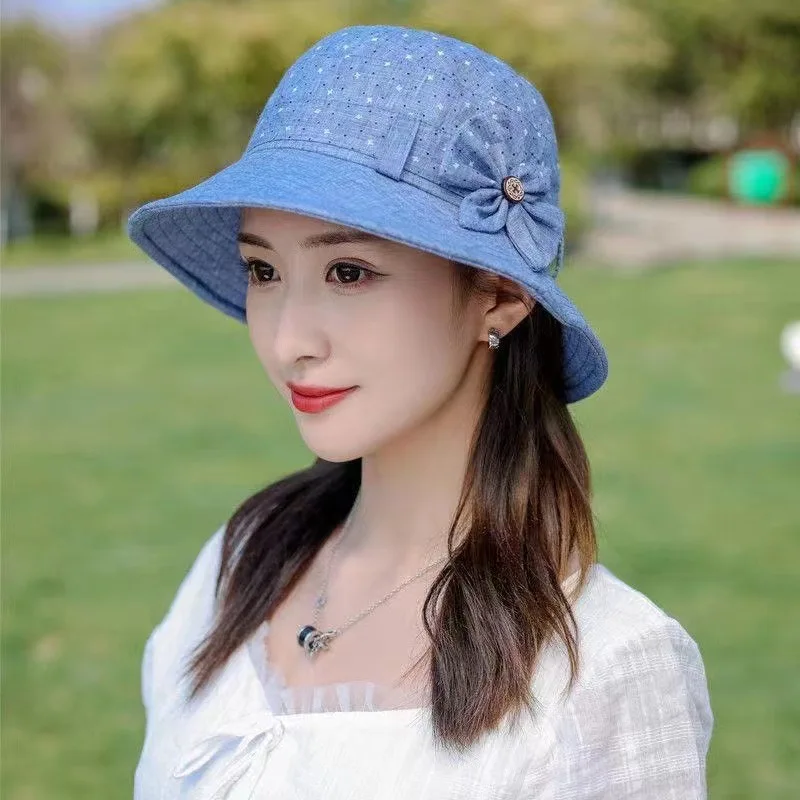 Elderly People's Hats Women's Bucket Hat Button Bow Fisherman Hat Mom Style Hat All-matching Sun Hat With Wide Brim
Elderly People's Hats Women's Bucket Hat Button Bow Fisherman Hat Mom Style Hat All-matching Sun Hat With Wide Brim