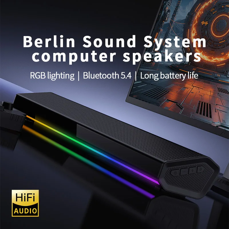 Computer Strip Speaker RGB Luminous Card USB Flash Drive Multimedia Home Desktop Bluetooth Speaker 10W Wireless Subwoofer
Computer Strip Speaker RGB Luminous Card USB Flash Drive Multimedia Home Desktop Bluetooth Speaker 10W Wireless Subwoofer