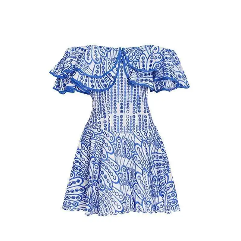 Runway 2024 Summer Hollow Out Embroidery Cotton Sexy Slash Neck Ruffles Mini Short Beach Dresses Women Quality Party Evening
Runway 2024 Summer Hollow Out Embroidery Cotton Sexy Slash Neck Ruffles Mini Short Beach Dresses Women Quality Party Evening