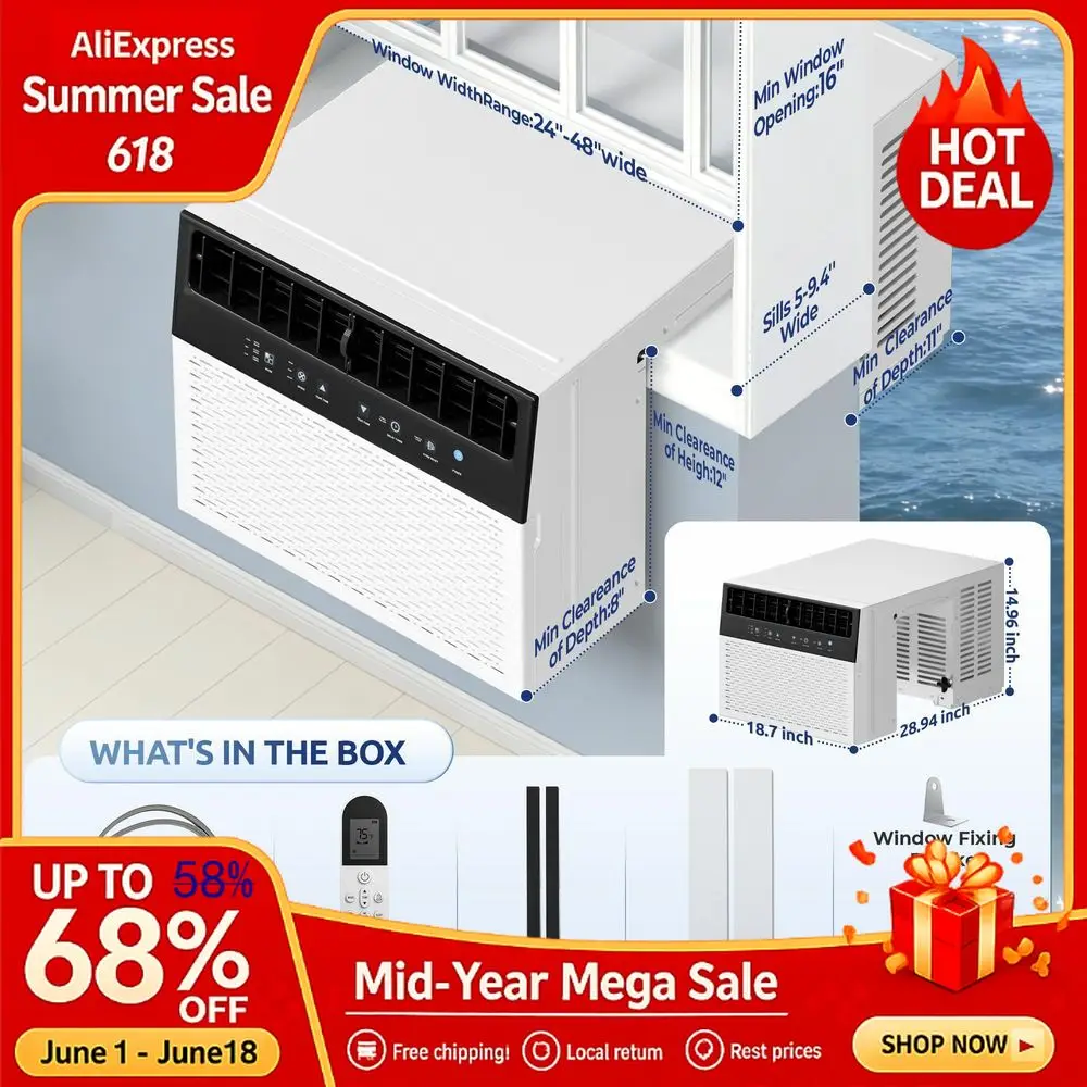 10,000 BTU UShaped Window Air Conditioner,450 Sq.Ft Cooling Capacity, Ultra Quiet Operation, Open Window Flexibility, Custom
10,000 BTU UShaped Window Air Conditioner,450 Sq.Ft Cooling Capacity, Ultra Quiet Operation, Open Window Flexibility, Custom