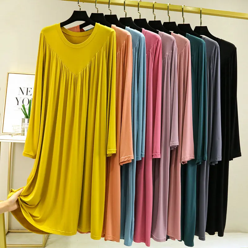 Fdfklak Modal Loose Night Dress Women Sleep Spring Summer Long Sleeve Nightgown Leisure Sleepwear Nightwear Female Nightie
Fdfklak Modal Loose Night Dress Women Sleep Spring Summer Long Sleeve Nightgown Leisure Sleepwear Nightwear Female Nightie