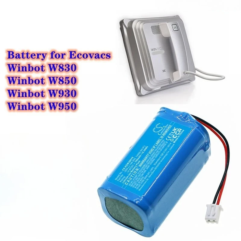 Cameron Sino Battery 14.8V/700mAh S04-LI-148-650, 14500-S41PJ for Ecovacs Winbot W830, W850, W930, W950
Cameron Sino Battery 14.8V/700mAh S04-LI-148-650, 14500-S41PJ for Ecovacs Winbot W830, W850, W930, W950