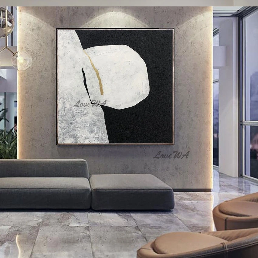 Hand Painted Canvas Art Modern Abstract Oil Painting Black White Simple Design Wall Picture For Bedroom Home Interior Decor
Hand Painted Canvas Art Modern Abstract Oil Painting Black White Simple Design Wall Picture For Bedroom Home Interior Decor