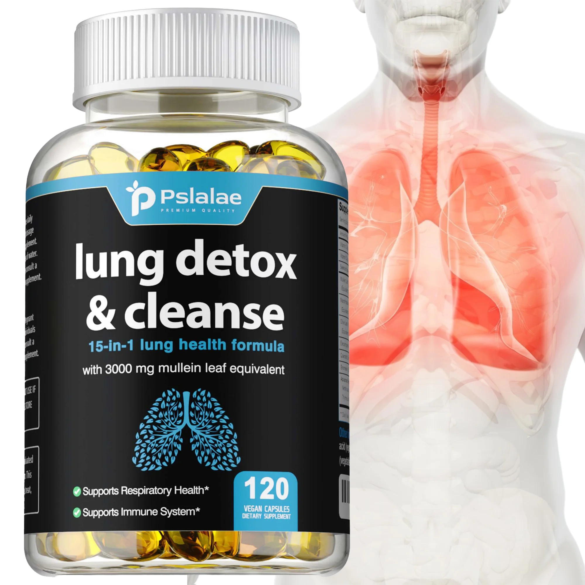 Lung Detox & Cleanse Capsules - Lung Cleansing and Detoxification, Relieves Breathing,Supports Respiratory Health,Immune Support
Lung Detox & Cleanse Capsules - Lung Cleansing and Detoxification, Relieves Breathing,Supports Respiratory Health,Immune Support