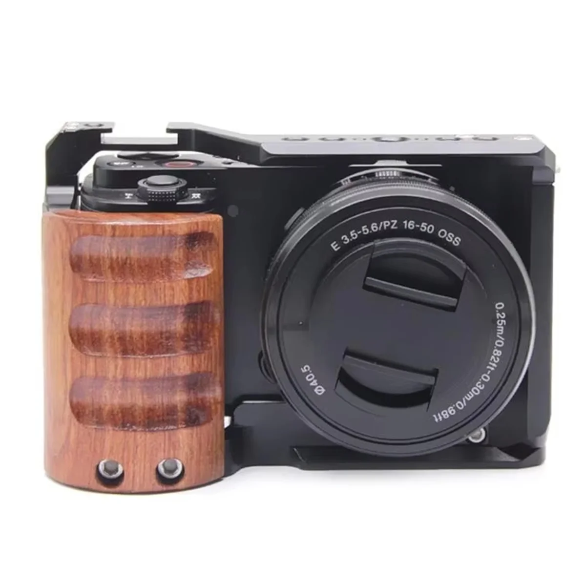 New 3C-For ZV-E10 Camera Cage with Wooden Handle Cold Shoe Mics/Light Extension Video Cage for Vlogging and Filmmaking
New 3C-For ZV-E10 Camera Cage with Wooden Handle Cold Shoe Mics/Light Extension Video Cage for Vlogging and Filmmaking