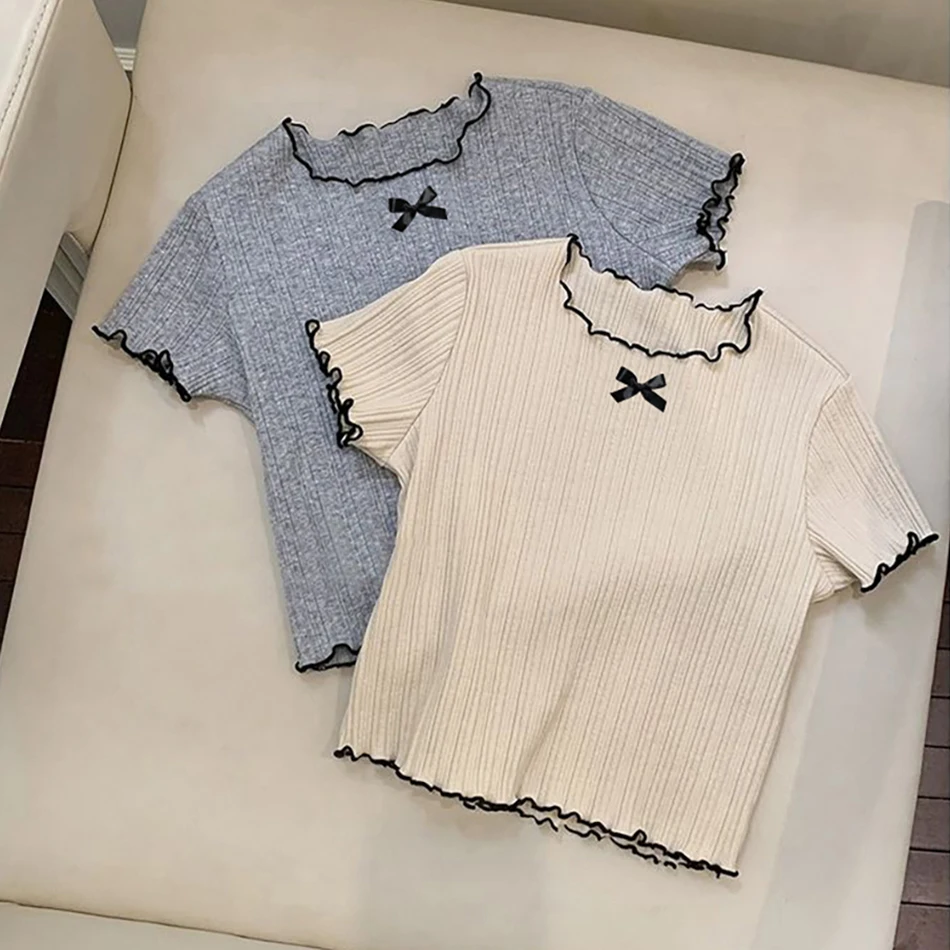 2025 Kids Ruffles Bowknot Round Neck Tops Tee Girls Short Sleeve Blouse 2025 Children Summer Fashion Soft Lightweight Clothing
2025 Kids Ruffles Bowknot Round Neck Tops Tee Girls Short Sleeve Blouse 2025 Children Summer Fashion Soft Lightweight Clothing