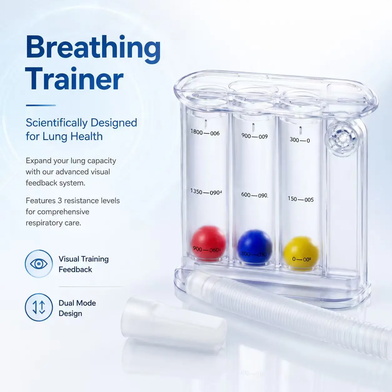 Medical Grade 3-Ball Breathing Trainer for Lung Function Recovery & Vital Capacity Exercise, Post-Surgery Rehab Device with Corr
Medical Grade 3-Ball Breathing Trainer for Lung Function Recovery & Vital Capacity Exercise, Post-Surgery Rehab Device with Corr