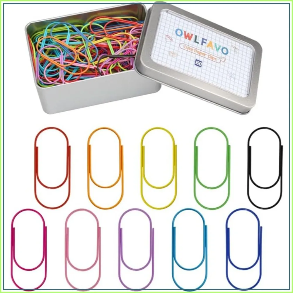 100pcs 2 inch Jumbo Paper Clips with Storage Box, 10 Colors, Funny Cute Bookmarks for Office School Supplies Wedding Decoration
100pcs 2 inch Jumbo Paper Clips with Storage Box, 10 Colors, Funny Cute Bookmarks for Office School Supplies Wedding Decoration
