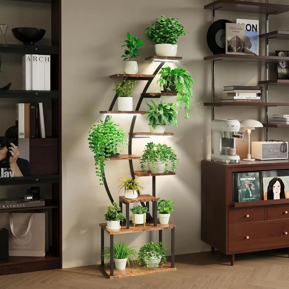 9-Tier Metal Indoor Plant Stand, 63 Tall, Suitable for Multiple Rooms and Patios
9-Tier Metal Indoor Plant Stand, 63 Tall, Suitable for Multiple Rooms and Patios
