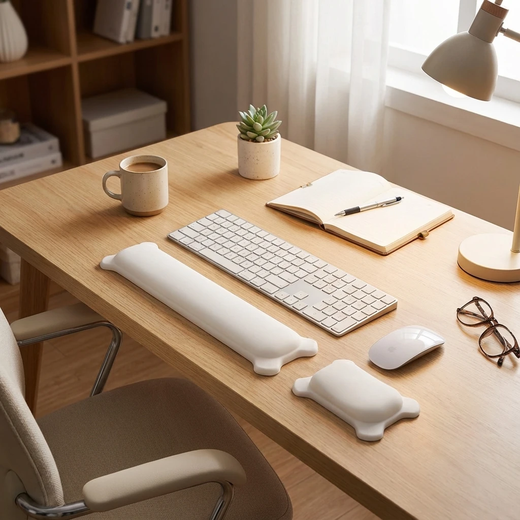 Soft Gel Silicone Keyboard Wrist Rest Mouse Pad Set Anti-slip Durable Pain Relief Wrist Mat for PC Office Gaming Laptop Computer
Soft Gel Silicone Keyboard Wrist Rest Mouse Pad Set Anti-slip Durable Pain Relief Wrist Mat for PC Office Gaming Laptop Computer