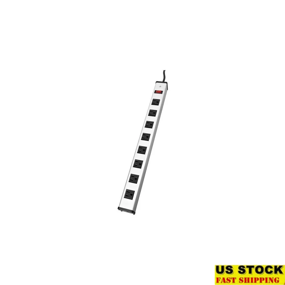 8-Outlet Industrial Power Strip 12ft Cord Heavy Duty Metal 125V 15A Lighted Switch Mounting Brackets Office Workbench Networking
8-Outlet Industrial Power Strip 12ft Cord Heavy Duty Metal 125V 15A Lighted Switch Mounting Brackets Office Workbench Networking