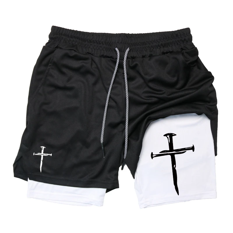 Cross Graphic 2-in-1 Men's Workout Running Shorts Christian Gym Performance Shorts with Phone Pocket Towel Ring Sportswear
Cross Graphic 2-in-1 Men's Workout Running Shorts Christian Gym Performance Shorts with Phone Pocket Towel Ring Sportswear