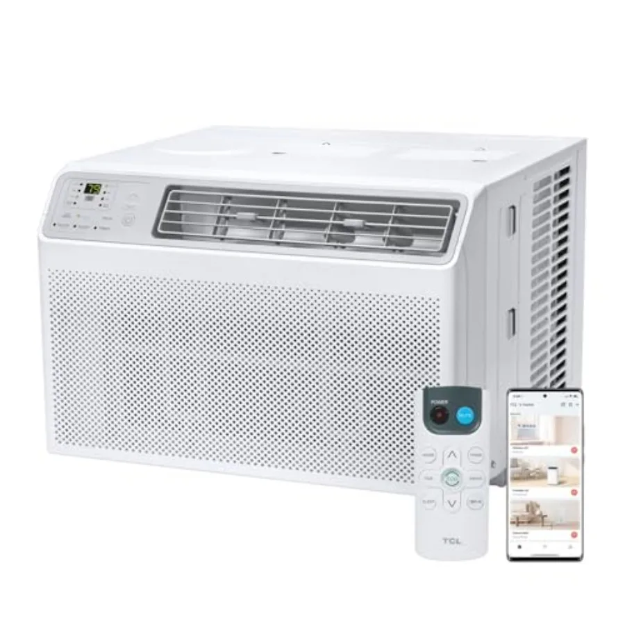Smart window air conditioner for small rooms up to 350 sq. ft., white ABS plastic, quiet operation, energy-efficient 8000 BTU c
Smart window air conditioner for small rooms up to 350 sq. ft., white ABS plastic, quiet operation, energy-efficient 8000 BTU c