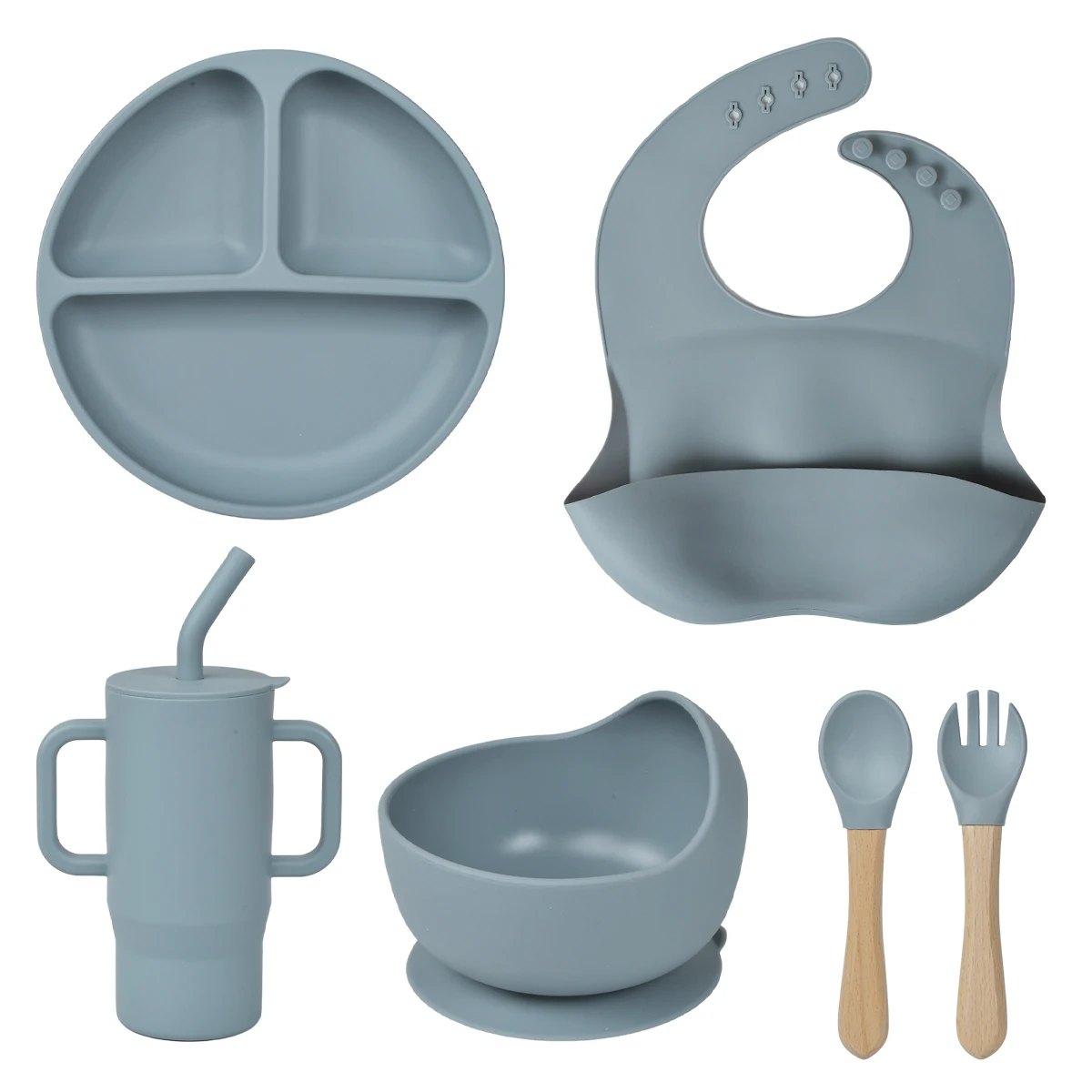 Silicone Tableware Six-Piece Set, Baby and Children's Tableware Set, Non-Slip Design, Suitable for Babies Aged 0-3 Years Old
Silicone Tableware Six-Piece Set, Baby and Children's Tableware Set, Non-Slip Design, Suitable for Babies Aged 0-3 Years Old