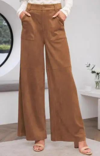 Autumn New Solid Color High Waisted Textured Suede Adhesive Straight Leg Pants for Women, Elegant Commuting Straight Leg Pants
Autumn New Solid Color High Waisted Textured Suede Adhesive Straight Leg Pants for Women, Elegant Commuting Straight Leg Pants