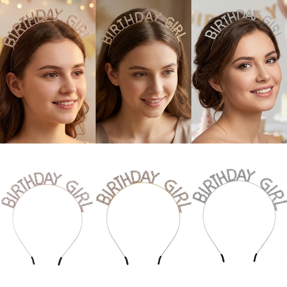 Birthday Girl Letter Headband Sparkly Rhinestone Crystal Hairband Women Girls Happy Birthday Party Decorations Hair Accessories
Birthday Girl Letter Headband Sparkly Rhinestone Crystal Hairband Women Girls Happy Birthday Party Decorations Hair Accessories