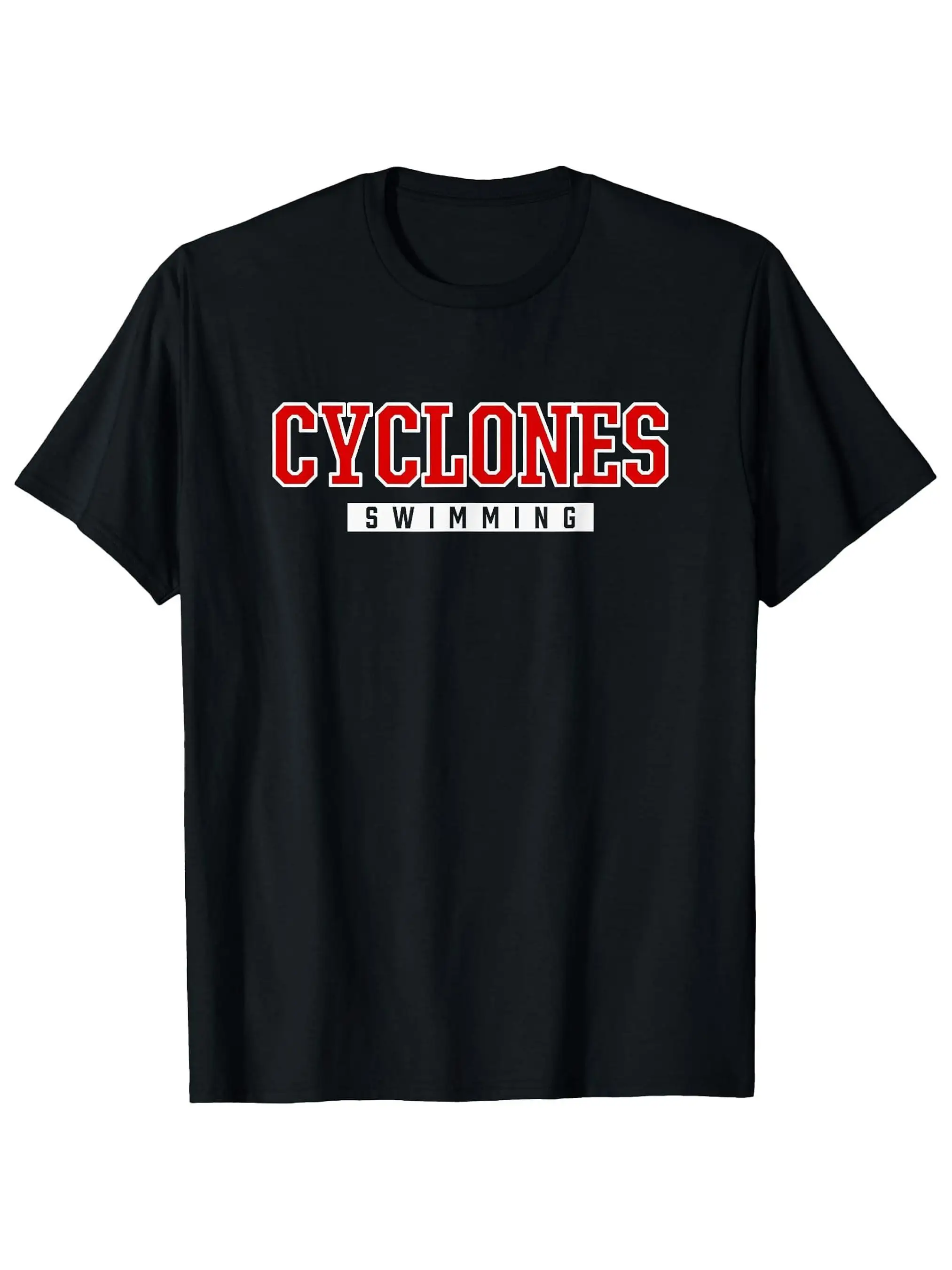 Men's Chester Cyclones Swimming Graphic T-Shirt 100% Cotton Black Crew Neck Short Sleeve Tee with Bold Red Print
Men's Chester Cyclones Swimming Graphic T-Shirt 100% Cotton Black Crew Neck Short Sleeve Tee with Bold Red Print