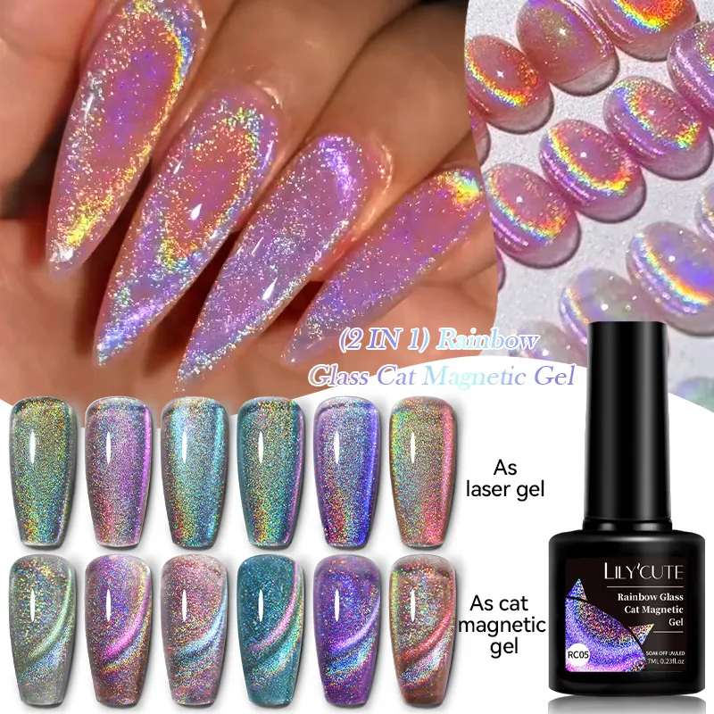 LILY’CUTE 7ml Ultra Shine Cat Eye Nail Polish Rainbow Laser Dual Beam Crystal Nail Gel Varnishes Soak Off Semi Permanent UV Gel
LILY’CUTE 7ml Ultra Shine Cat Eye Nail Polish Rainbow Laser Dual Beam Crystal Nail Gel Varnishes Soak Off Semi Permanent UV Gel