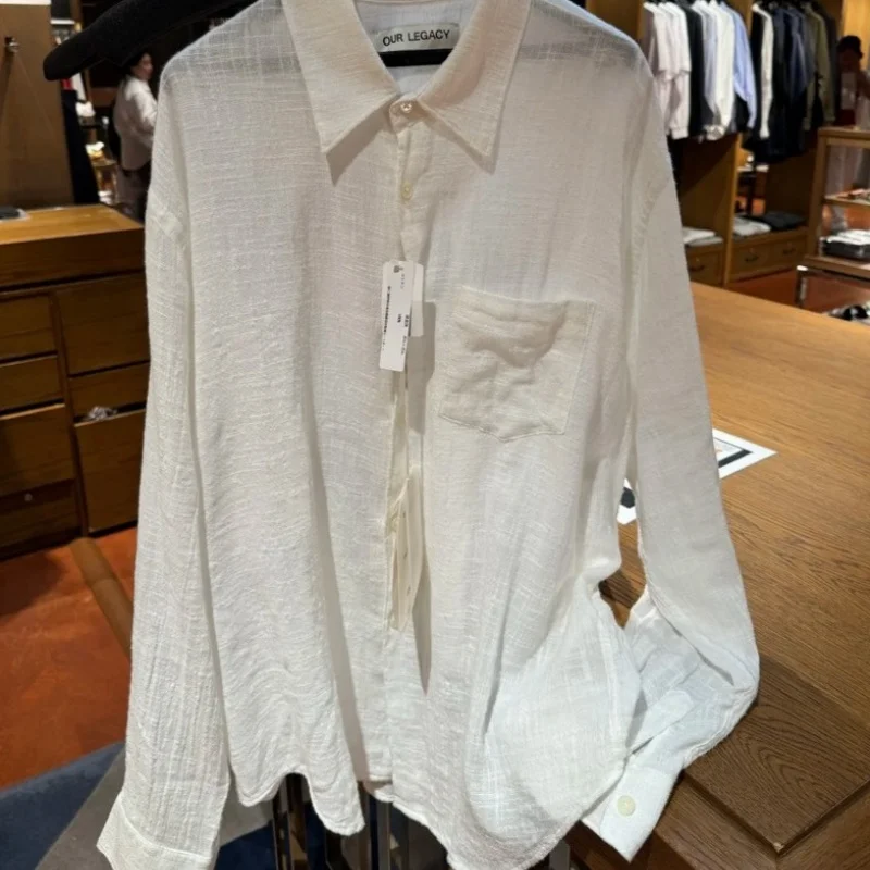 Summer Pure White Thin Our Legacy Shirts Laid-back Style Shirts Breathable Casual Loose Long Sleeved Men Women Shirts Coat
Summer Pure White Thin Our Legacy Shirts Laid-back Style Shirts Breathable Casual Loose Long Sleeved Men Women Shirts Coat