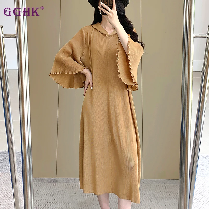 GGHK Women Dress 2025 Summer New Solid Color Classic Hoodie Design Loose Large Fashion Casual Dress Daily Female Clothing 
GGHK Women Dress 2025 Summer New Solid Color Classic Hoodie Design Loose Large Fashion Casual Dress Daily Female Clothing
