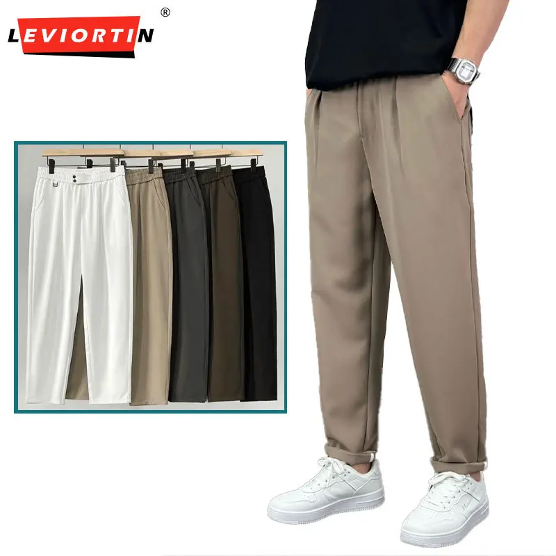 Men's Summer Lightweight Casual Dress Pants Korean Drapey Comfortable Tapered Slim Straight Leg Ankle-Length Cropped Trousers
Men's Summer Lightweight Casual Dress Pants Korean Drapey Comfortable Tapered Slim Straight Leg Ankle-Length Cropped Trousers