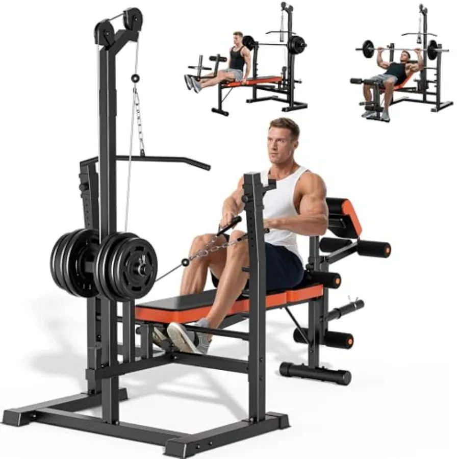 Weight Bench Set, 9 in 1 Olympic Weight Bench with LAT Pulldown and Rowing, 900LBS Bench Press Set with Leg Extension and Preac
Weight Bench Set, 9 in 1 Olympic Weight Bench with LAT Pulldown and Rowing, 900LBS Bench Press Set with Leg Extension and Preac