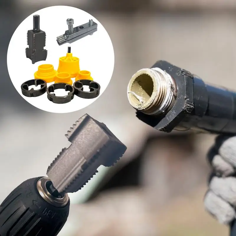 Pipe Thread Cutting Set for Electric Drills PVC Threader with Adjustable Die Sizes Plumbing Repair Professional Tools
Pipe Thread Cutting Set for Electric Drills PVC Threader with Adjustable Die Sizes Plumbing Repair Professional Tools