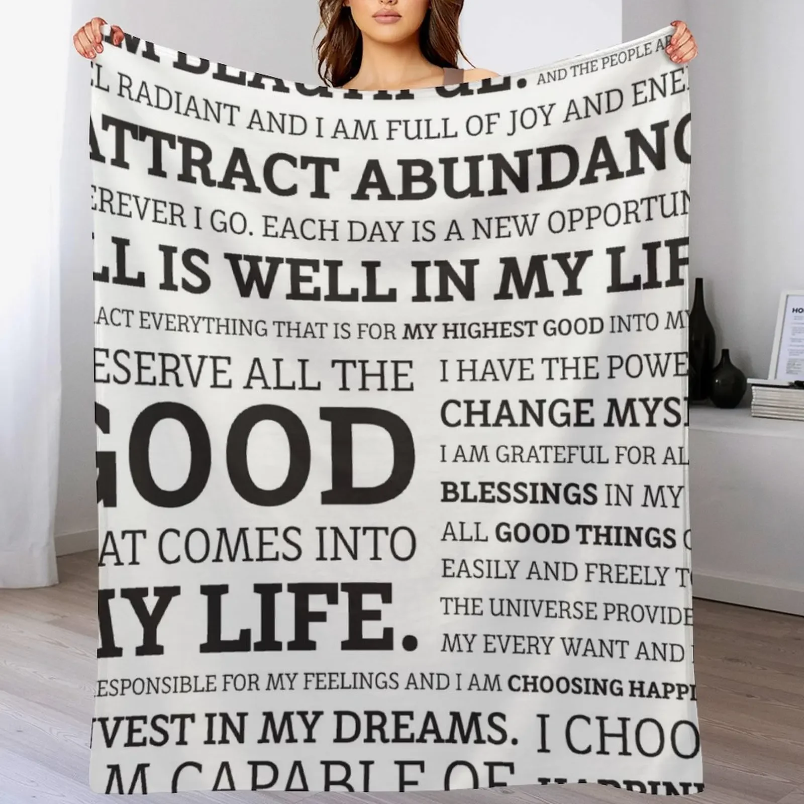 Positive Affirmations (Black on White/Grey) Throw Blanket Giant Sofa Soft Plush Plaid manga Blankets
Positive Affirmations (Black on White/Grey) Throw Blanket Giant Sofa Soft Plush Plaid manga Blankets