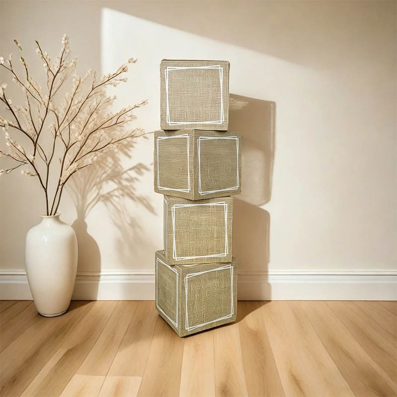 Set of 4 Burlap Print BABY Letter Boxes Cardboard Blocks for Boho Baby Shower Nursery Photo Backdrop Gender Reveal Party Decor
Set of 4 Burlap Print BABY Letter Boxes Cardboard Blocks for Boho Baby Shower Nursery Photo Backdrop Gender Reveal Party Decor