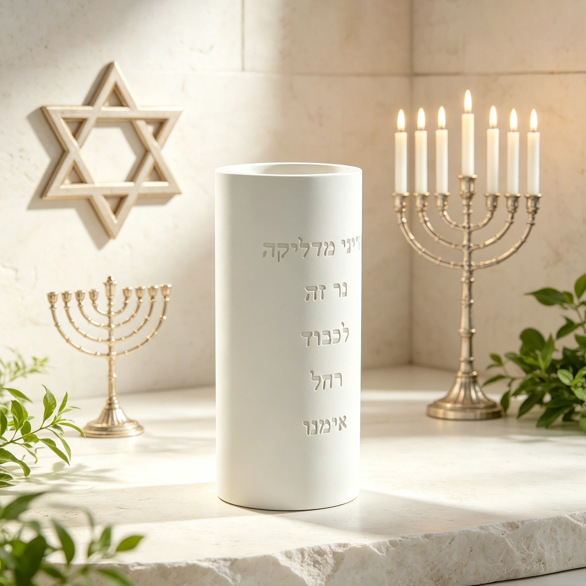 Rachel Imenu Memorial Candle Holder Silicone Mold, Hebrew Engraved Concrete/Resin Mold for Jewish Family Blessing & Protection,
Rachel Imenu Memorial Candle Holder Silicone Mold, Hebrew Engraved Concrete/Resin Mold for Jewish Family Blessing & Protection,