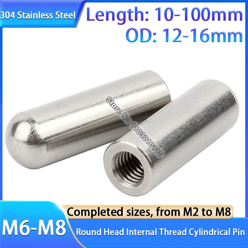 M6 M8 304 Stainless Steel Internal Thread Round Head Cylindrical Pin Female Thread Perforated Positioning Fastener Hollow Pin
M6 M8 304 Stainless Steel Internal Thread Round Head Cylindrical Pin Female Thread Perforated Positioning Fastener Hollow Pin
