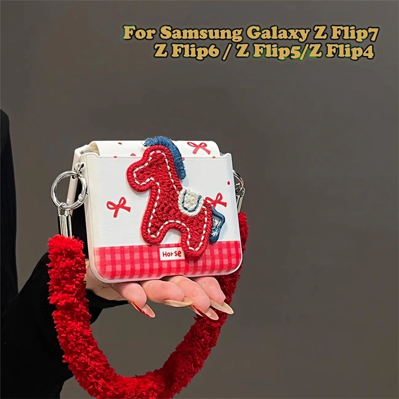 New Year Red Embroidered Pony Case for Samsung Galaxy Z Flip 7 6 5 4 Cute Christmas Case Leather Cover with Hand/Crossbody Rope
New Year Red Embroidered Pony Case for Samsung Galaxy Z Flip 7 6 5 4 Cute Christmas Case Leather Cover with Hand/Crossbody Rope