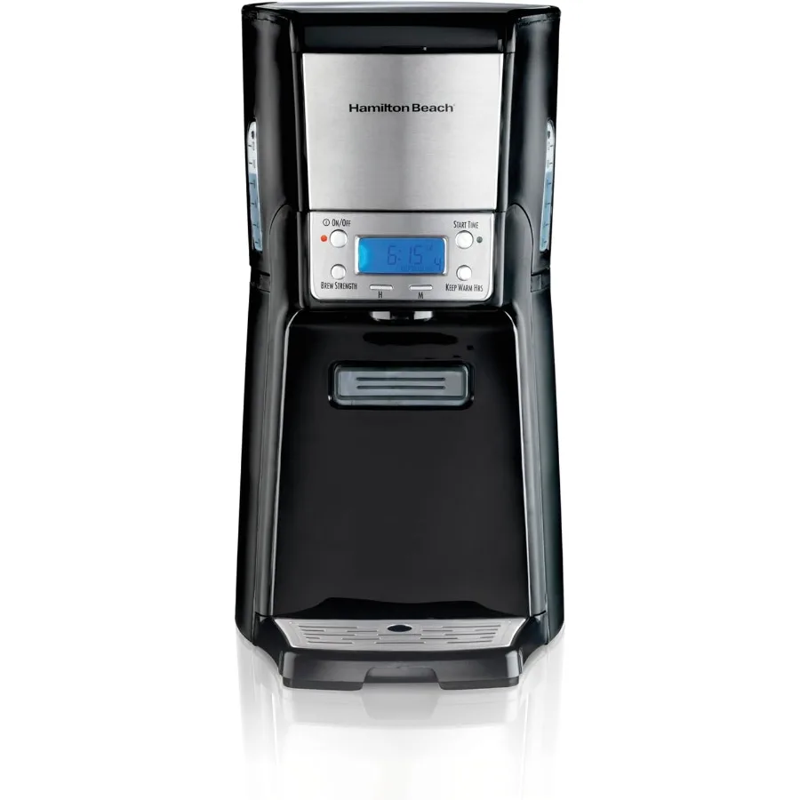 One Press Programmable Dispensing Drip Coffee Maker with 12 Cup Internal Brew Pot Water Reservoir for Home and Office Use Black
One Press Programmable Dispensing Drip Coffee Maker with 12 Cup Internal Brew Pot Water Reservoir for Home and Office Use Black