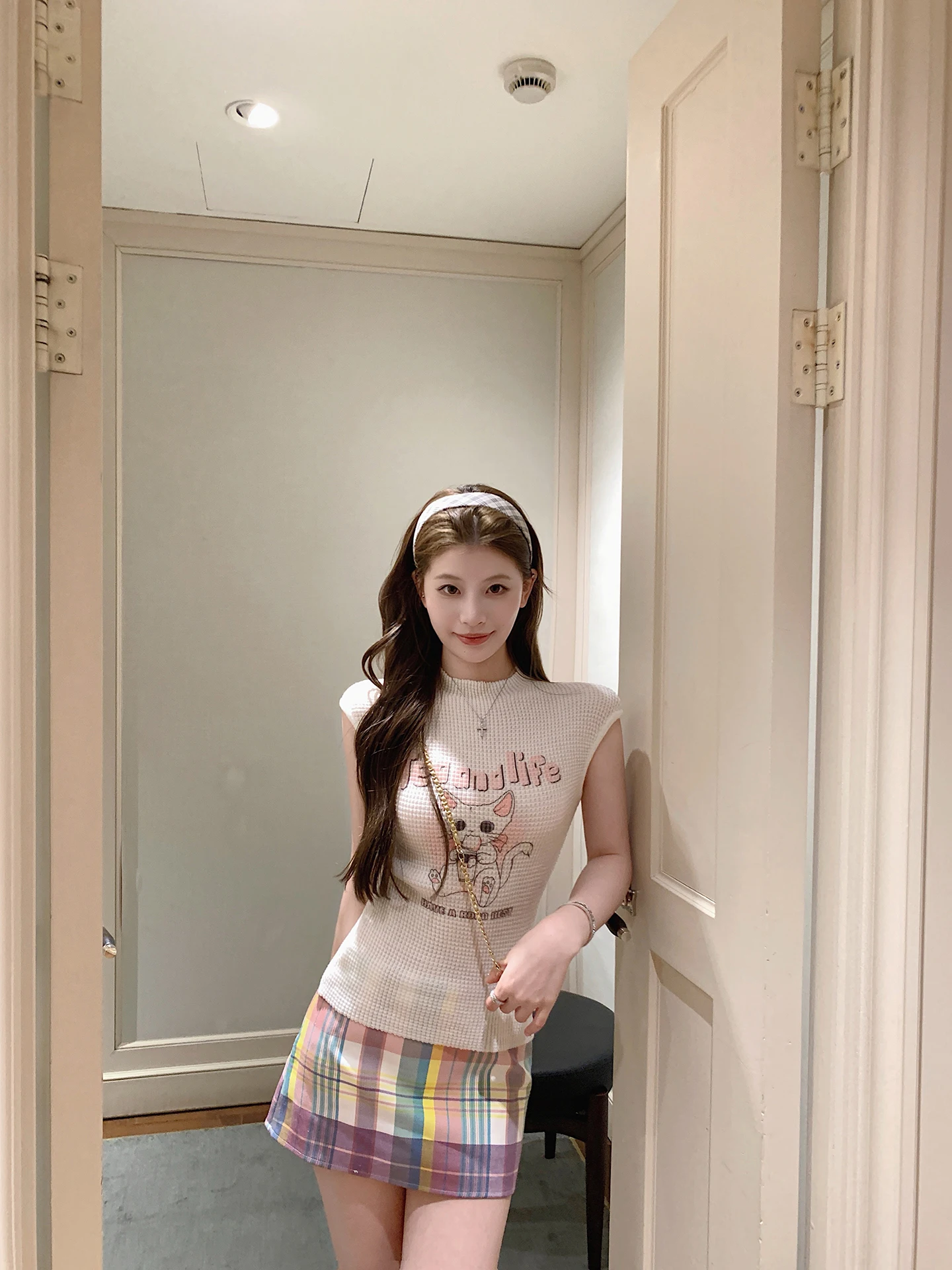 Anneshop Rainbow Plaid Halter Neck Dress Women's Summer Slim Fit A-Line Skirt High Waist Polyester Fiber Elastic Fiber
Anneshop Rainbow Plaid Halter Neck Dress Women's Summer Slim Fit A-Line Skirt High Waist Polyester Fiber Elastic Fiber
