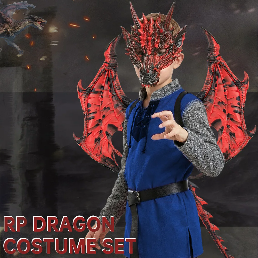 Kids Dragon Wings set Mask Halloween Cosplay Costume Unisex Children Party Fancy Dress up Outfit Carnival Role Play Stage Wear
Kids Dragon Wings set Mask Halloween Cosplay Costume Unisex Children Party Fancy Dress up Outfit Carnival Role Play Stage Wear
