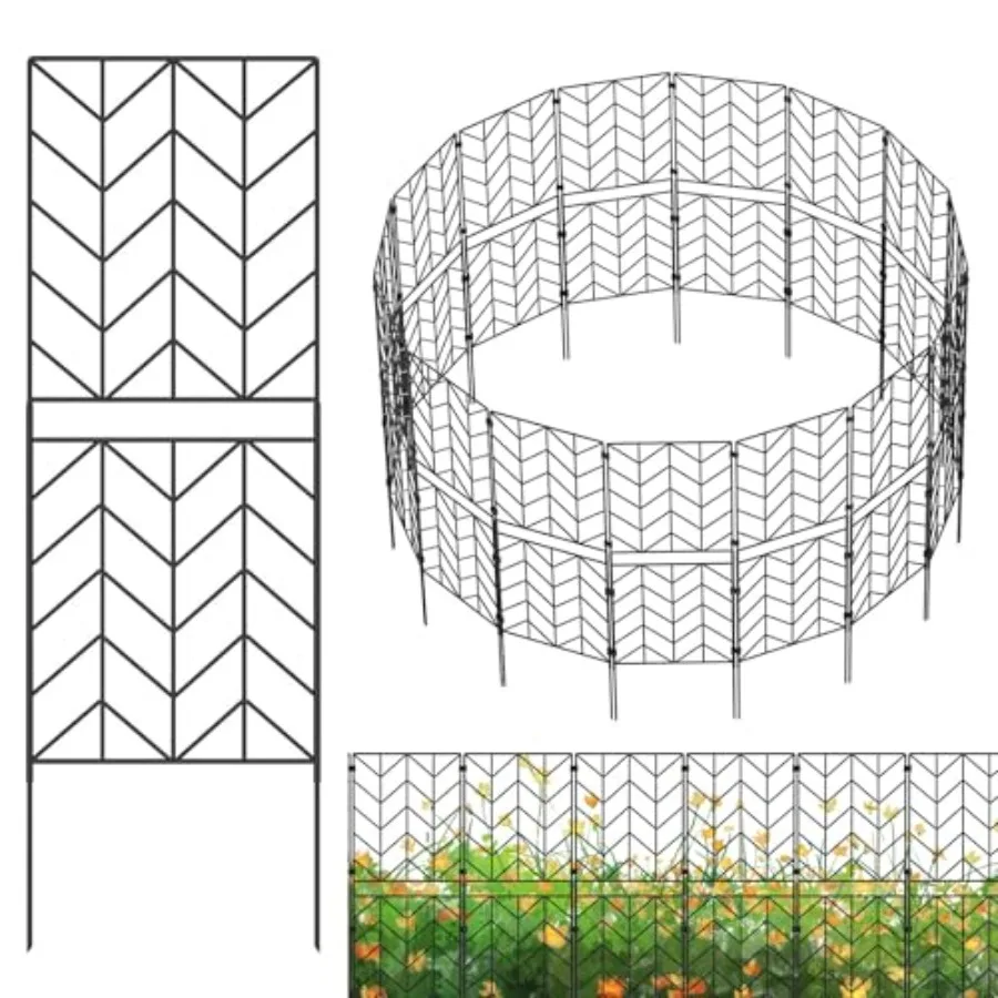 Tall Decorative Garden Fence, 15 Pack, 38in H x 15.7Ft (L), Rustproof Metal Fence Border, Small Animal Barrier, Border Panel Fe
Tall Decorative Garden Fence, 15 Pack, 38in H x 15.7Ft (L), Rustproof Metal Fence Border, Small Animal Barrier, Border Panel Fe