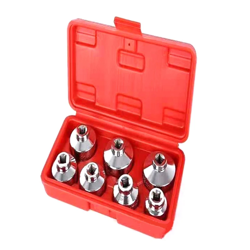 B03C-7 Pieces Oil Filter Socket Wrench 24Mm To 38Mm 3/8-Inch Drive Oil Filter Removal Socket Filter Cap Removal Tool Remover
B03C-7 Pieces Oil Filter Socket Wrench 24Mm To 38Mm 3/8-Inch Drive Oil Filter Removal Socket Filter Cap Removal Tool Remover