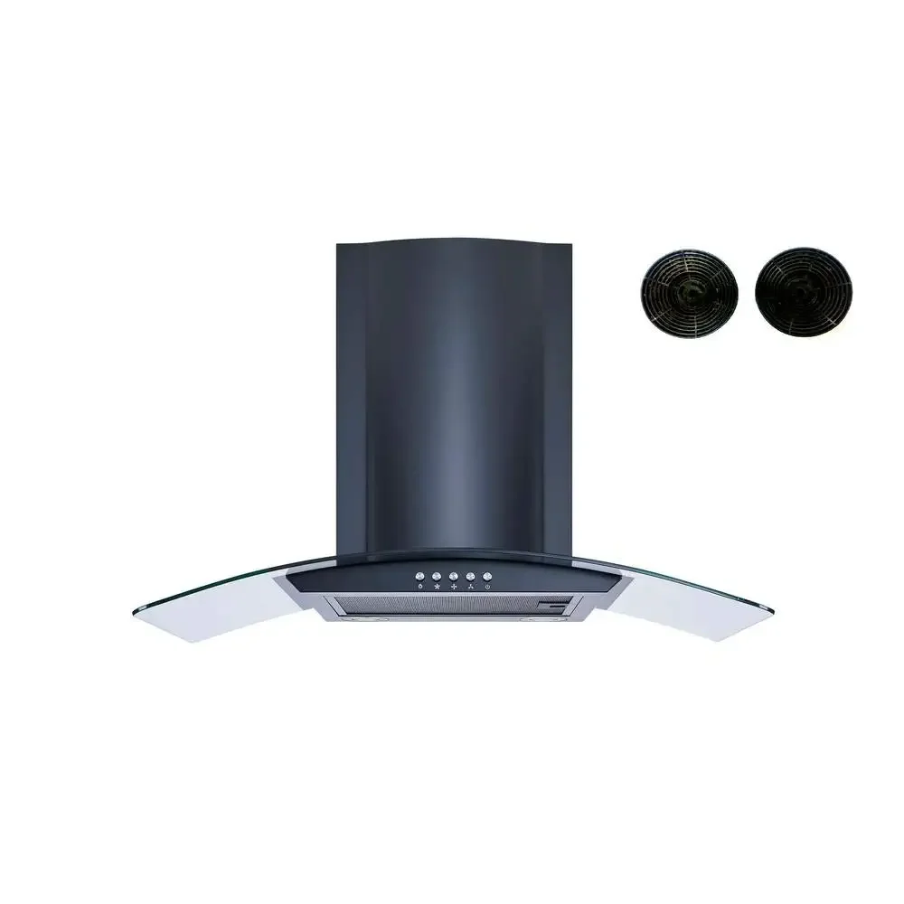 30 In. Convertible Wall Mount Range Hood in Black with Mesh Filters, Charcoal Filters and Push Button Control, Customized
30 In. Convertible Wall Mount Range Hood in Black with Mesh Filters, Charcoal Filters and Push Button Control, Customized