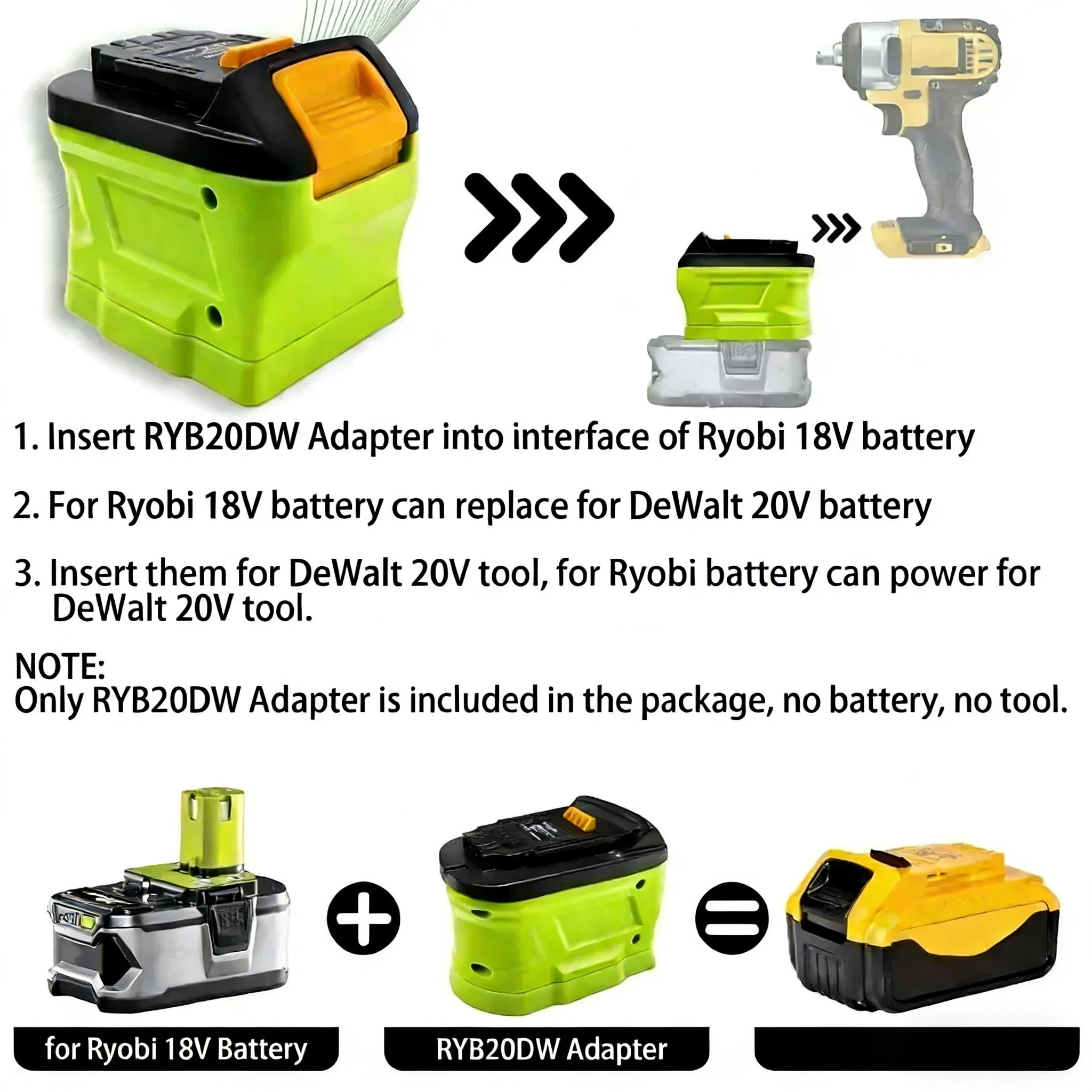 Адаптер-конвертер для аккумуляторов Ryobi 18V Li-ion в инструменты Dewalt 20V: для дрелей и электроинструментов
Адаптер-конвертер для аккумуляторов Ryobi 18V Li-ion в инструменты Dewalt 20V: для дрелей и электроинструментов